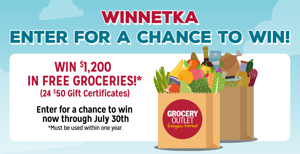 Enter for a chance to win $1,200 in free groceries. See details below.