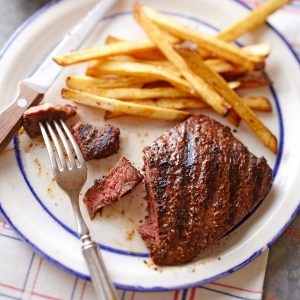 Grilled Flat-Iron Steaks with Chimichurri