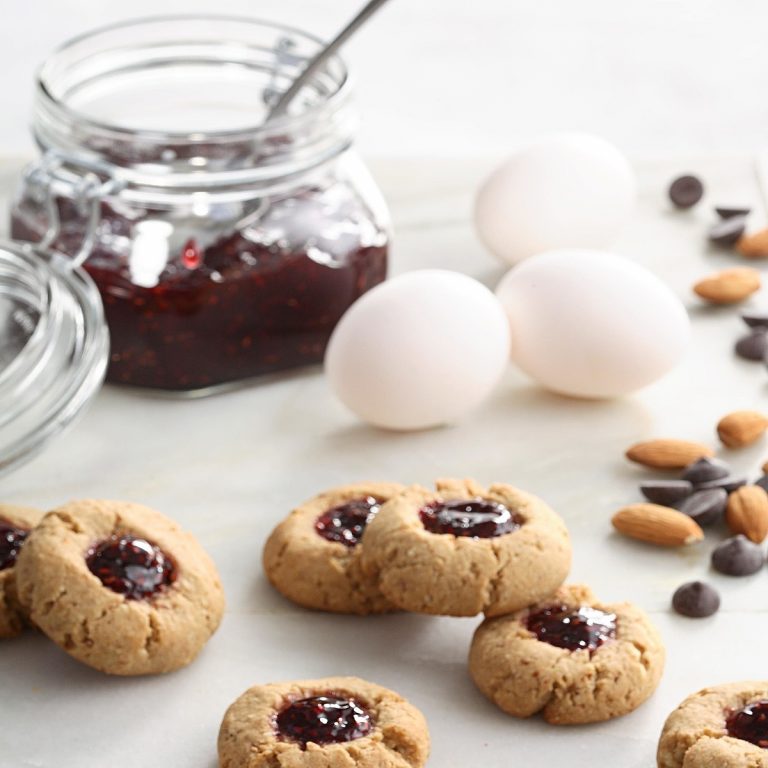 Raspberry-Chocolate Thumbprint Cookies