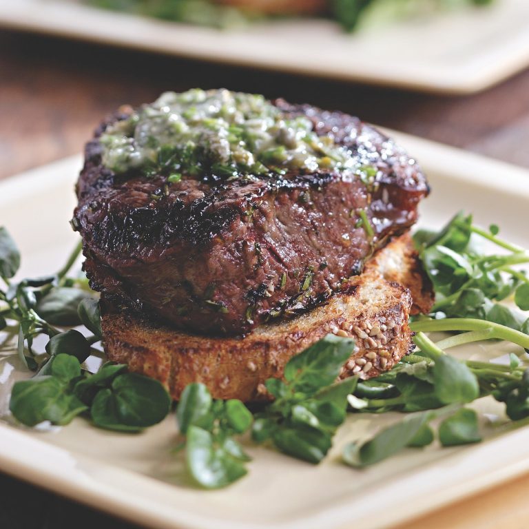 Grilled Filet Mignon with Herb Butter & Texas Toasts