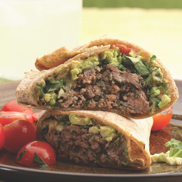 Southwestern Beef & Bean Burger Wraps