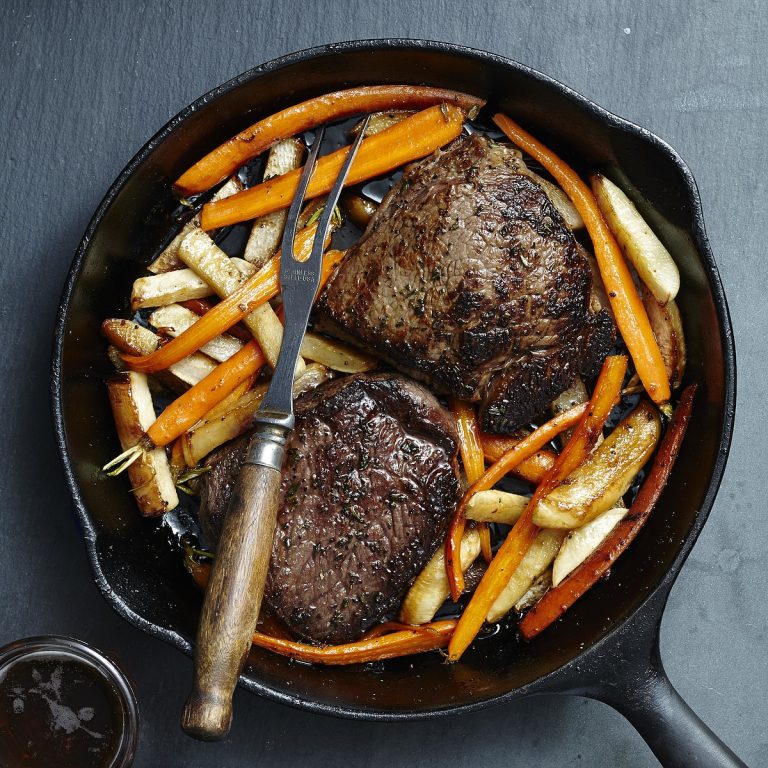 Steak with Glazed Carrots & Turnips