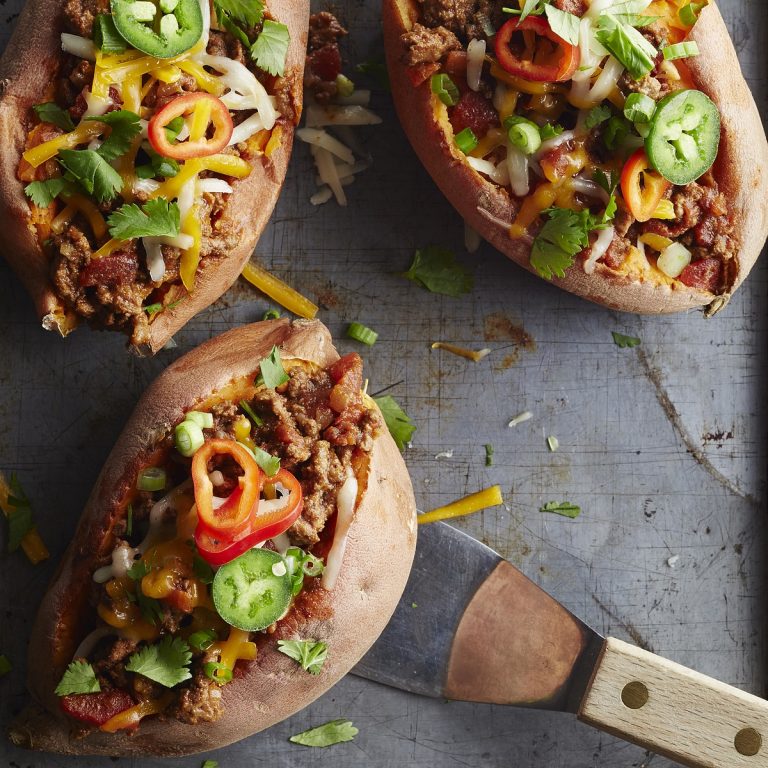 Chili-Topped Sweet Potatoes