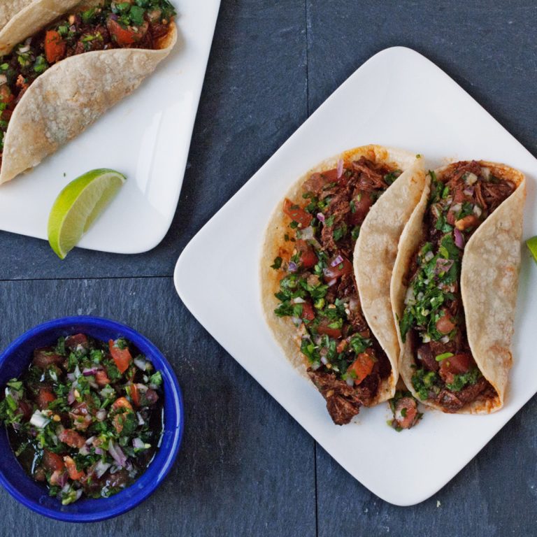 Slow-Cooker Shredded Beef Tacos with Pico de Gallo