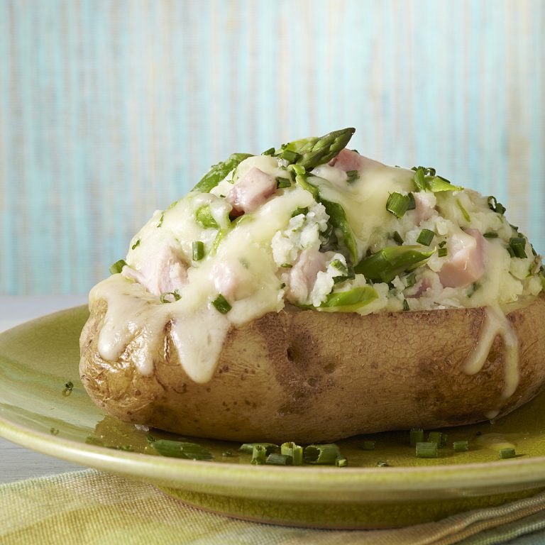 Asparagus & Ham Stuffed Potatoes