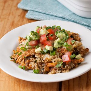 Quinoa Chicken Enchilada Casserole