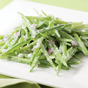 Snow Peas with Creamy Ranch Dressing