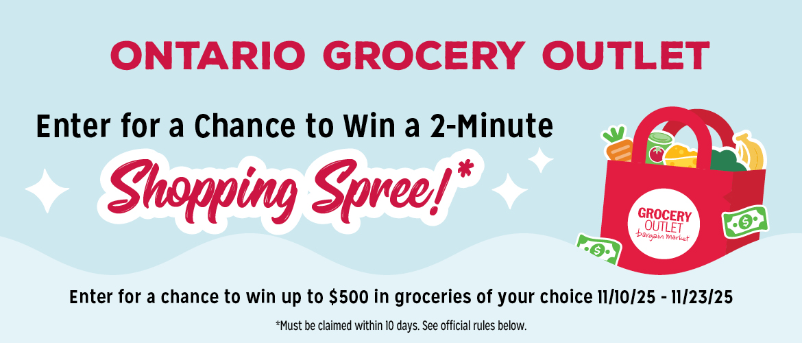 Enter to win a shopping spree from the Ontario Ohio Grocery Outlet!