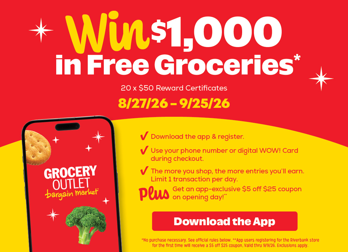 Win $1,000 in Free Groceries - Sweepstakes. 8/27/26 - 9/25/26